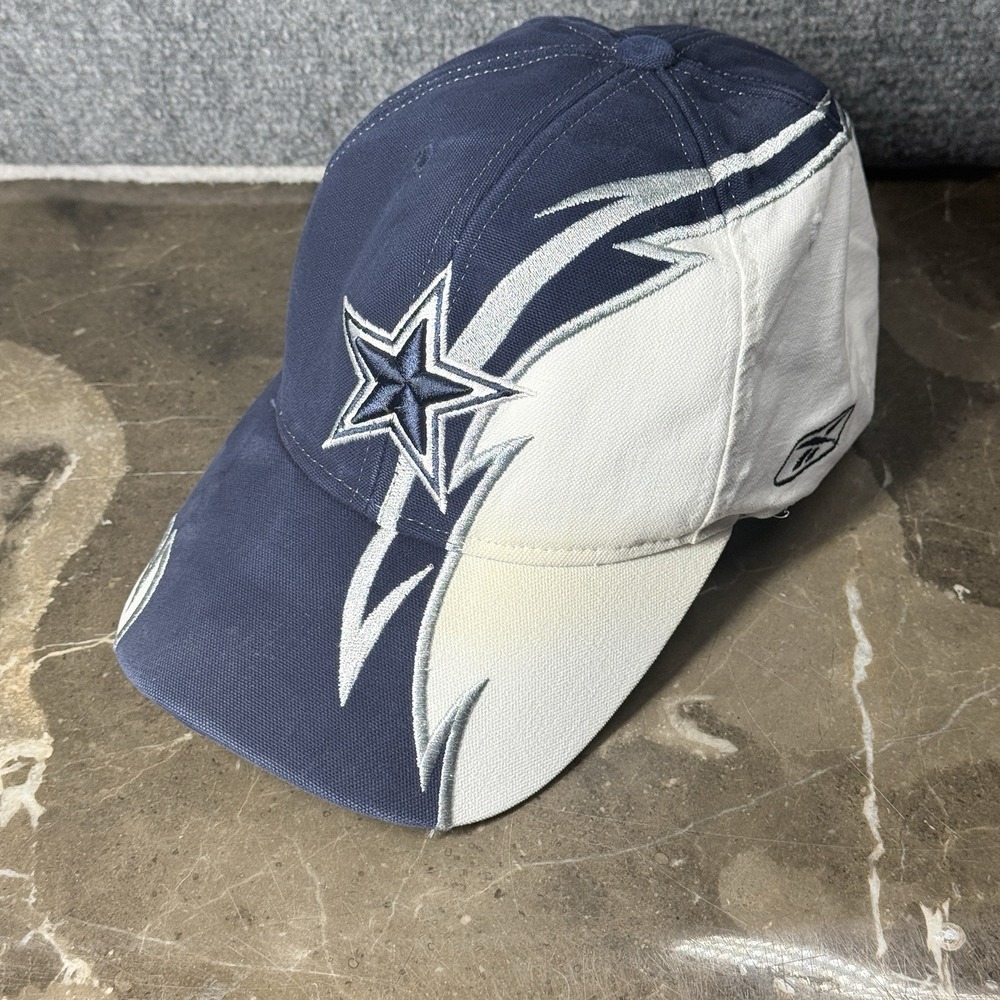 Vintage Dallas Cowboys Reebok Cap Strapback Shark Tooth Wave Bolt 90's Y2K *READ